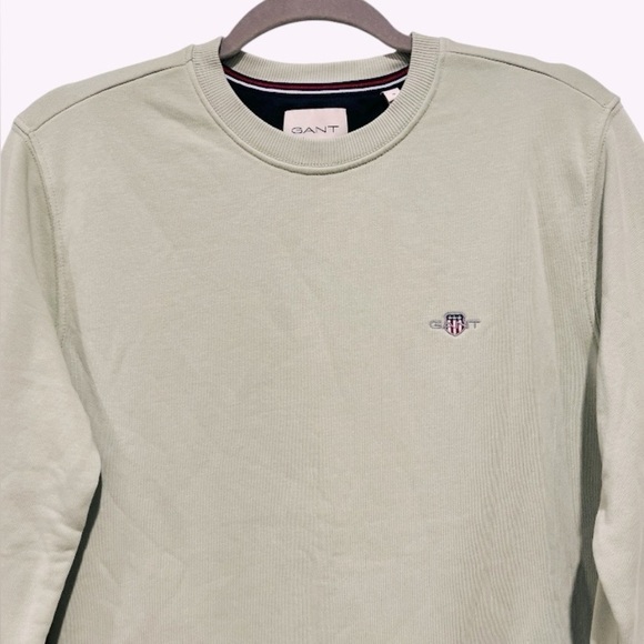 Gant Pullover Embroidered Cotton Crew Neck Mint Green Sweatshirt Quality Small - Picture 2 of 8